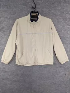 Perry Ellis America Jacket Mens XXL Beige Navy Windbreaker Full Zip Mesh Lined - Picture 1 of 12