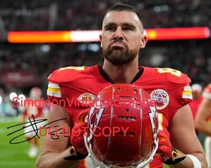 Travis Kelce signiert 8x10 Foto NACHDRUCK Kansas City Chiefs Super Bowl RP 8 - Bild 1 von 1