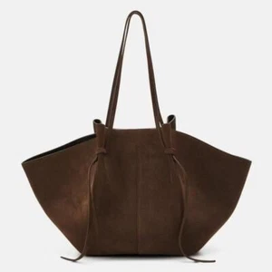 Yuzefi Women's Shoulder Bag Mochi Matte Suede Large Capacity Tote Wing Bag UK - Picture 1 of 20