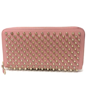 CHRISTIAN LOUBOUTIN 1165065 Panettone spike studs Zip Around Long Wallet Pink - Picture 1 of 7