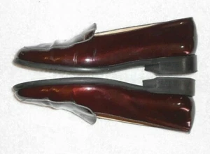 JB Martin Mocassins Cuir Verni Rouge Bordeaux P36,5 TBE - Imagen 1 de 10