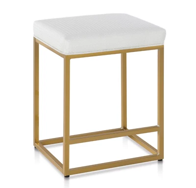 Bar Stool Counter Height Bar Chair Upholatered Barstool for Kicthen Dining White - Image 1 of 4