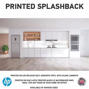 Marmor Küche Splashback selbstklebend bedruckt laminiert Vinyl 3Mtr MS002 - Bild 1 von 1