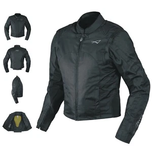 Motorradjacke Stoff Cordura abnehmbarer Ärmel Racing Sport Touring Roller schwarz - Bild 1 von 15