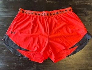 Under Armour Running Shorts Womens XXL Hot Coral Loose HeatGear Pockets-NWOT - Picture 1 of 7