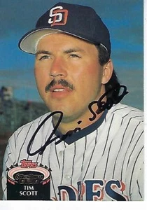 Tim Scott firmado 1992 Topps Stadium Club #881 - San Diego Padres - Imagen 1 de 1
