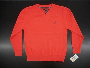 Maglione corallo scollo a V Nautica LS ragazzo $44,50 taglia 10/12 - Foto 1 di 3