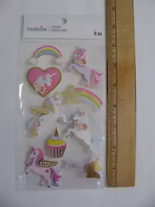 Recollections Stickers UNICORNS RAINBOW CUPCAKE 9 Pieces NIP - Picture 1 of 1