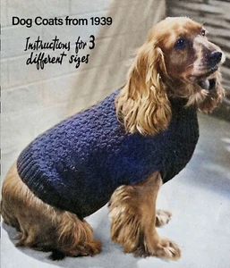Vintage Knitted Dog Sweater Pattern - Cozy Winter Jumper for Small and Med Dogs - Picture 1 of 4