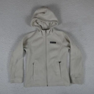Columbia Sweater Kids Size S Beige Full Zip Hoodie Long Sleeve - Picture 1 of 17