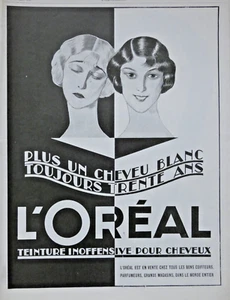PUBLICITÉ DE PRESSE 1926 TEINTURE L'ORÉAL PLUS DE CHEVEUX BLANC TOUJOURS 30 ANS - Imagen 1 de 1