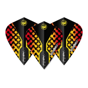 5 New Sets Winmau Prism Zeta Kite Dart Flights - Black Red Yellow - Picture 1 of 3