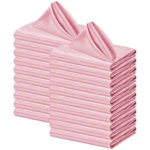 30 Pieces Satin Dinner Napkins 20 x 20 Inch Oversized Square Table Napkins Wa... - Picture 1 of 8