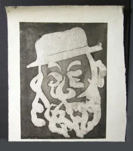 Rabbi, Stone Lithograph Print Artist Proof Bernard Solomon 1972 - Picture 1 of 1
