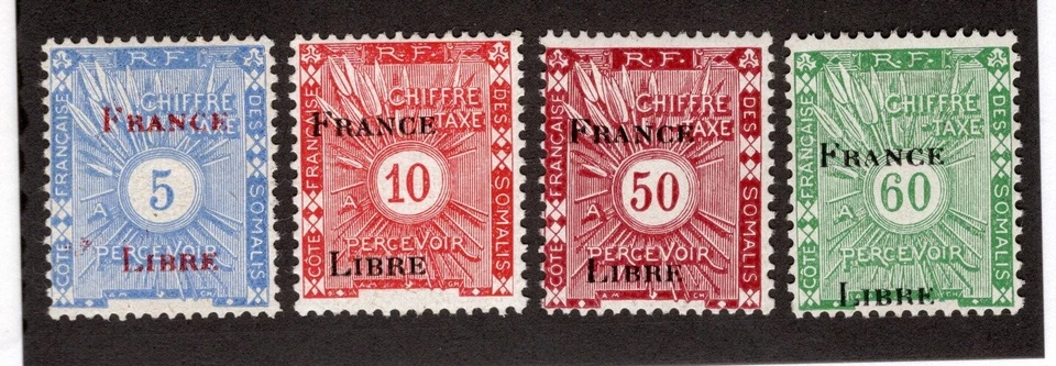 FRANCE SOMALIA COAST  #J29-30, J34-35  MINT H - Image 1 of 1