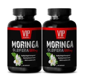 Rico en aminoácidos - MORINGA OLEIFERA - Envasado de clorofila 2 botellas 120 cápsulas - Imagen 1 de 12