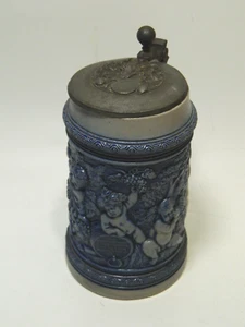 Keramik Krug Merkelbach Steinzeug Westerwald Antik Wick Salzglasur Reliefdekor - Bild 1 von 9