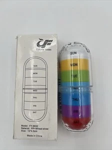 Rainbow Travel Oval Pill Case, New - Picture 1 of 3