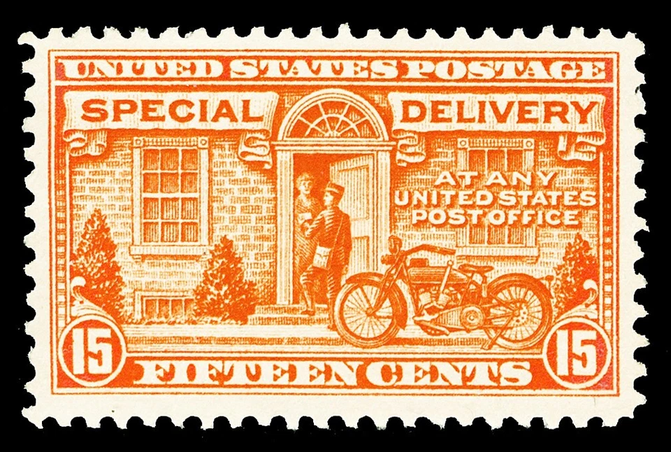 Scott E13 1925 15c Special Delivery Flat Plate Issue Mint VF OG LH Cat $40 - Image 1 of 1