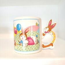 Vintage Bunny Mug Cup Rabbit Handle Coffee Tea Vtg Collection Easter Home Decor 