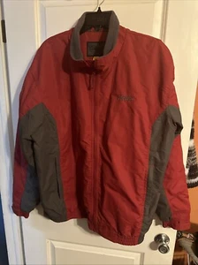 Cabelas XL Outdoor Gear Fleece Lined Winter Jacket Soft Shell Coat Red Gray - Picture 1 of 7