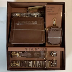 Damen Steve Madden Special Edition Evelyn Geschenkset Kaffee - Tasche, 3 Träger, Beutel - Bild 1 von 4