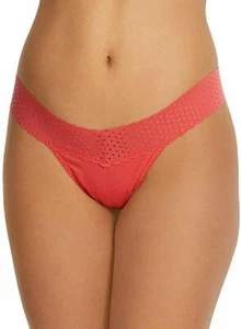 Hanky Panky 791001 Pink Grapefruit Eco Cotton Low Rise Thong - One Size - Picture 1 of 4