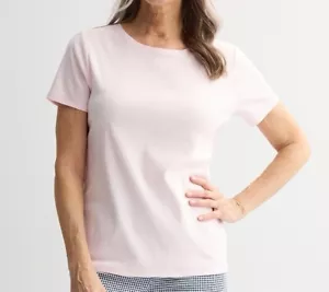 Croft & Barrow Pink Classic Tee Shirt Crew Neck Short Sleeves 100 % Cotton XXL - Picture 1 of 7