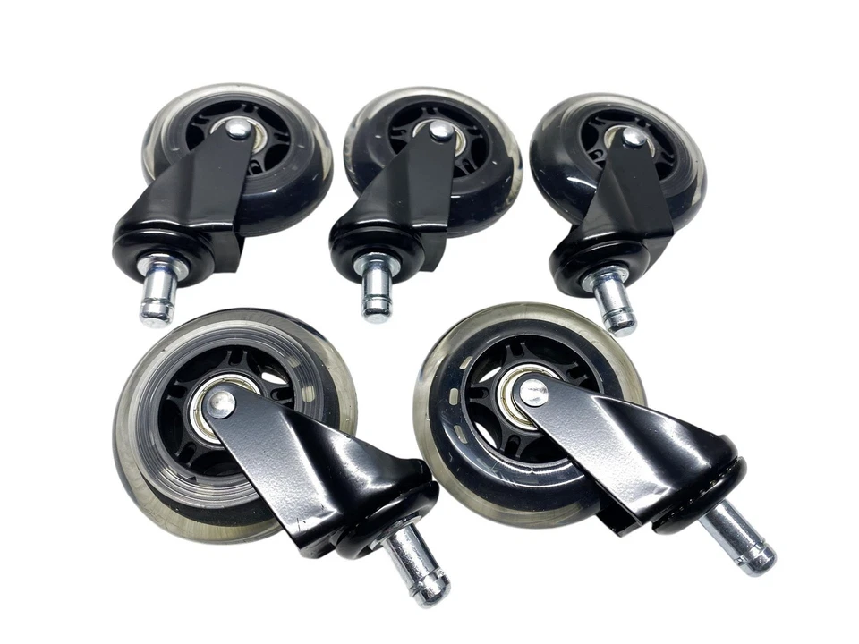 5 ruote in gomma di ricambio per sedie da ufficio 11 x 22 mm nere MERCE DI SE... - Immagine 1 di 4