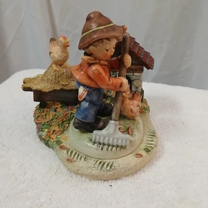 Goebel Hummel "Little Farm Hand" Millennium Harvest Hummelscape #2085 1013-D 6" - Picture 1 of 20
