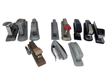 Lot of 12 VTG Staplers Swingline Bostitch Rexel Ace Bates Cub Plier *11/12 Work - Image 1 of 4