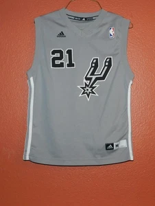 Tim Duncan San Antonio Spurs Adidas grau alt Basketball Trikot Jugend M 10-12 - Bild 1 von 8