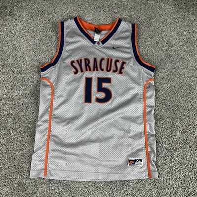 Syracuse Orange Jersey Boys XL Gray NCAA Basketball Carmelo Anthony 15 Nike - Image 1 of 4