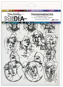 Dina Wakley MEdia Transparencies 8.5"X10.75" 6/Pkg-Tinies Set 1 - Picture 1 of 1