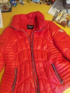 GUESS Red Quilted Puffer Jacket Size XL - Picture 1 of 6