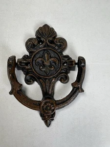 Gusseisen Fleur de Lis Türklopfer 6 Zoll x 4 Zoll - Bild 1 von 7
