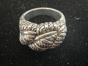 Signierter John Hardy Jai Ring Sterlingsilber 925 Größe 8 geflochtene Kuppel großes Seil - Bild 1 von 7