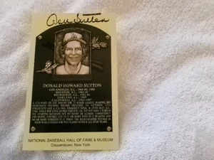 DON SUTTON -SIGNED HALL OF FAME PLAQUE POSTCARD - Picture 1 of 1