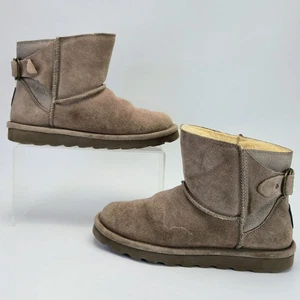 Bearpaw Botas/Botines 2713W-Betty Mujer Marrón Claro Gamuza Pull On Talla 8 - Imagen 1 de 19