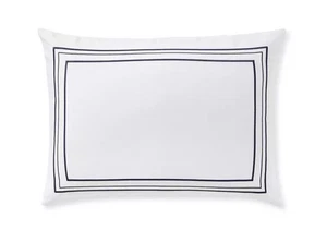 Serena and Lily SOHO NAVY BLUE with White Standard Pillow Shams *set of 2* - Picture 1 of 4