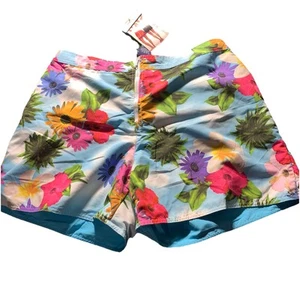 Pantalones Cortos de Natación Reversibles Catalina Para Mujer GRANDES Azul Trípico Floral Cintura Elástica - Imagen 1 de 8