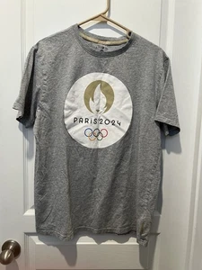 Officially Licensed 2024 Paris Olympics White Flame T Shirt Woman’s Size XL Gray - Picture 1 of 8