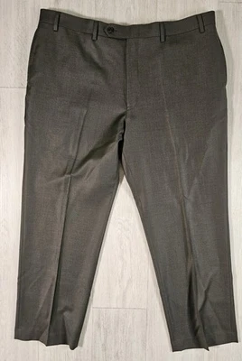 Pantalones de vestir para hombre Nautica 100 % lana pierna recta plana 42x30 marrón Foto 1 de 4