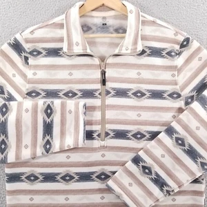 Roper Pullover Mens Large Aztec 1/4 Zip Knit Fleece Southwest Sweater Sweatshirt - Picture 1 of 12
