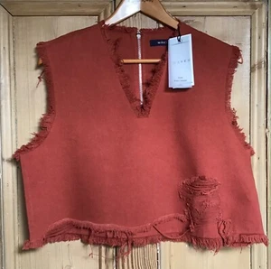 Brand New Women's ASOS Waven Burnt Orange Nova Crop Top Size XS-XL - Picture 1 of 5