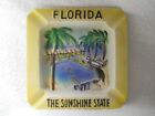 Florida Sunshine State 195'S 3D Ceramic Souvenir Ashtray Palm Trees Pool Cabanas