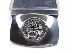 Vintage SNAP-ON Tools 60th Anniversary BELT BUCKLE Made In USA - Picture 1 of 5