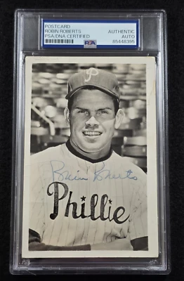 1955 ROBIN ROBERTS Signed Real Photo Postcard-HOF-ORIOLES-PHILLIES-PSA - Image 1 of 4