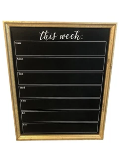 Vtg 7 Day Calendar Week Chalkboard Schedules Messages Memos 16" x 20" Wood Frame - Picture 1 of 8