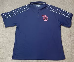 Polo manica corta True Fan MLB merce originale Tampa Bay Rays taglia 2XL - Foto 1 di 13